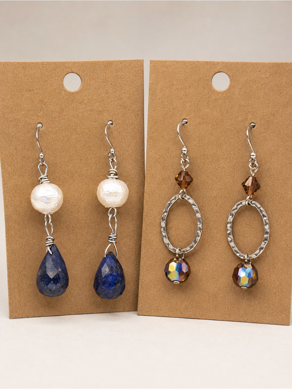 Set of 2 Pair of Handcrafted Sterling Drop Earrings!